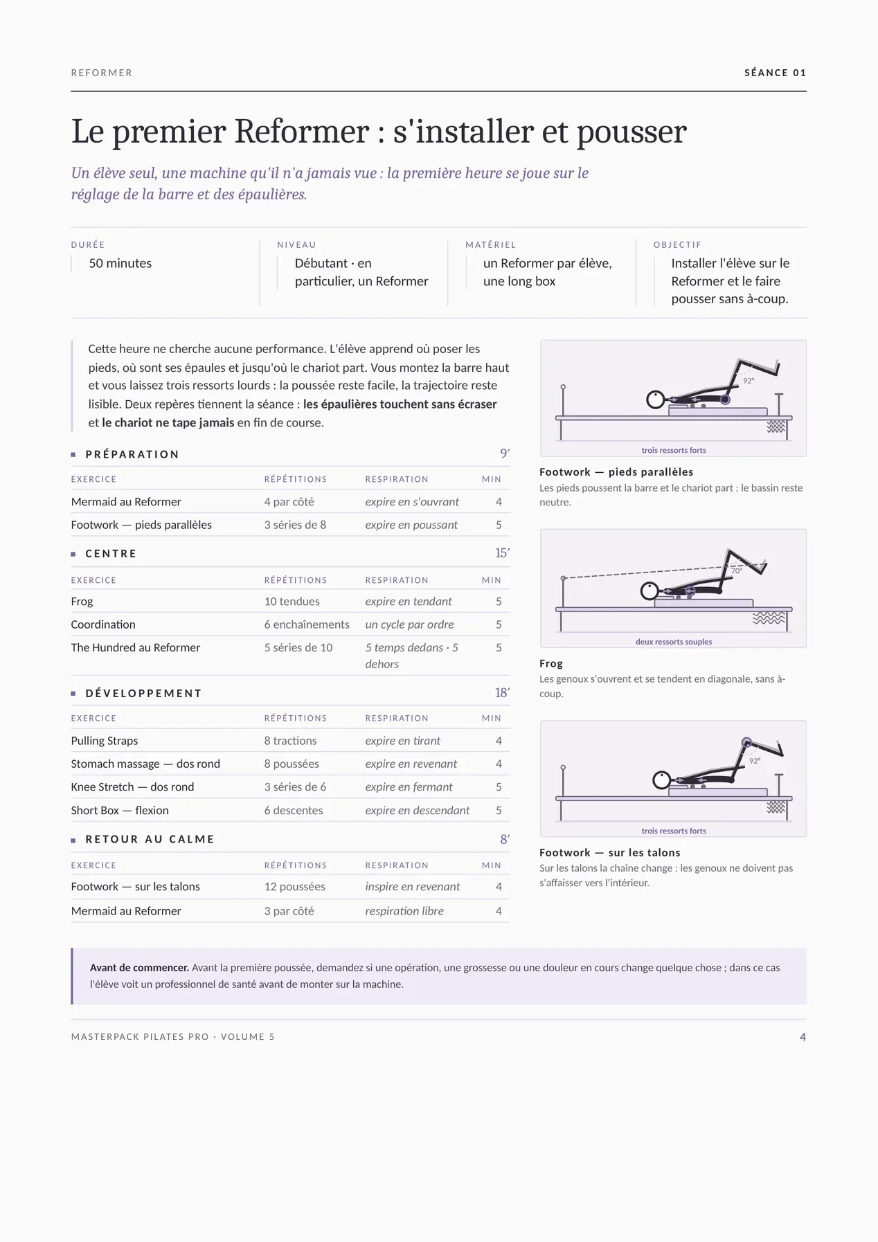 Page réelle du MasterPack Pilates Pro 1